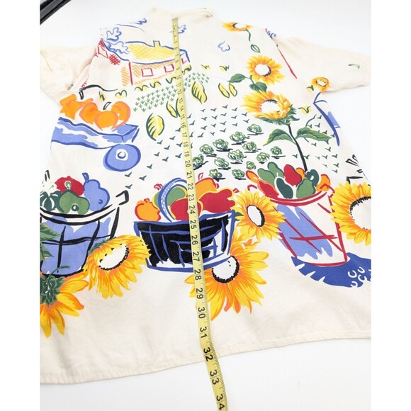 Kathie Lee Graphic Pumpkin Patch Fall Short Sleeve Button Shirt Blouse Size L/XL - Picture 5 of 8